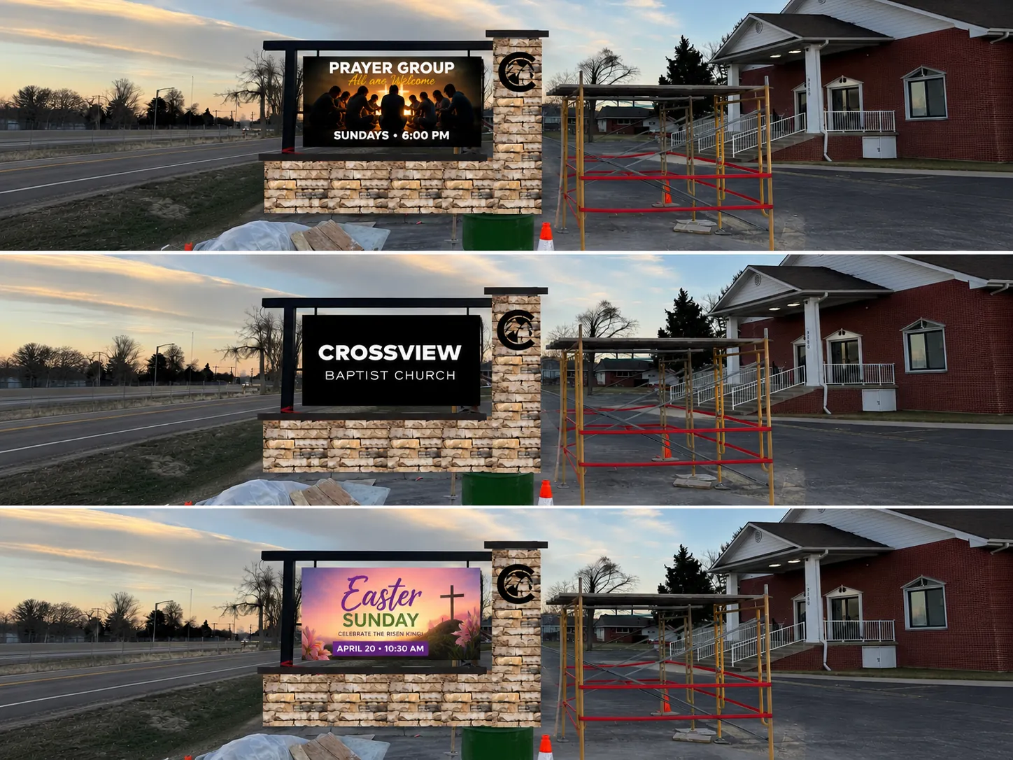 LED Monument Sign — digital LED display
